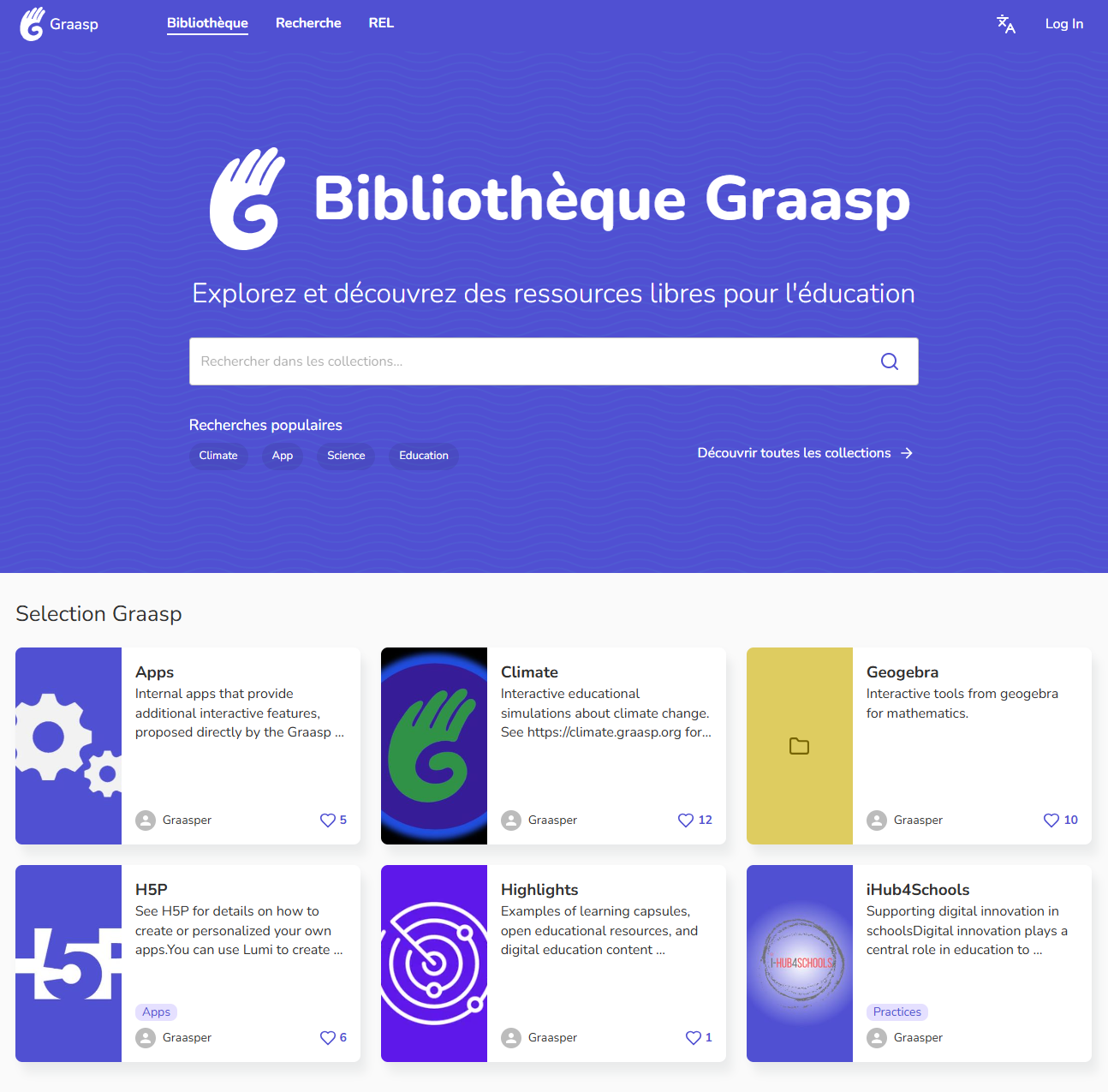 Landing page for the Library as of 9.25